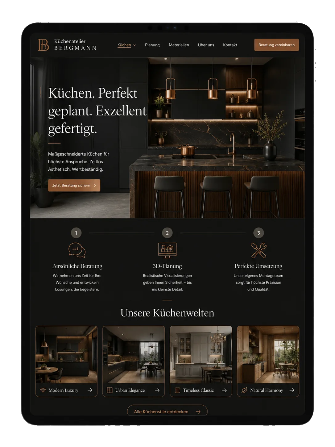 Luxusküchen Website Beispiel